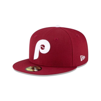 Red Philadelphia Phillies Hat - New Era MLB Centennial Collection 59FIFTY Fitted Caps USA5281637